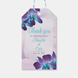 Lila Türkis Blue Dendrobium Orchid Wedding Geschenkanhänger