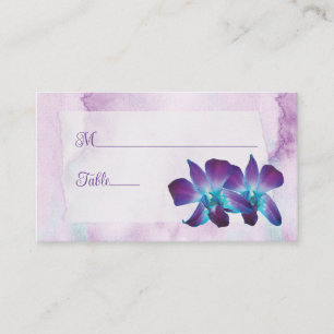 Lila Türkis Blue Dendrobium Orchid Wedding Platzkarte