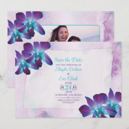 Lila Türkis Blue Dendrobium Orchid Wedding Save The Date
