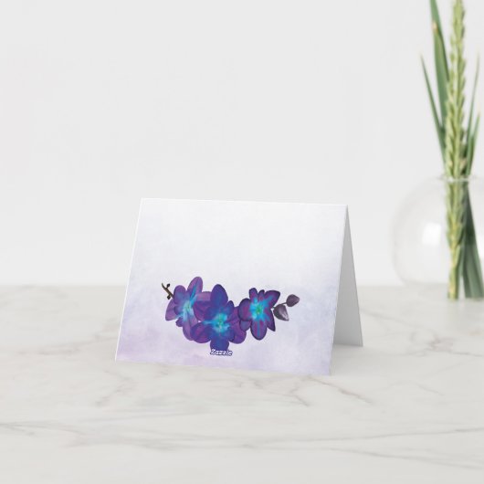 Lila Türkis Blue Orchid Wedding Vielen Dank Dankeskarte (Rückseite)