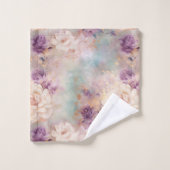 Lila Türkis Blues Badhandtuch Set (Waschlappen)