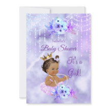 Lila Türkis Blumen Mädchen Baby Shower dunkle Brün