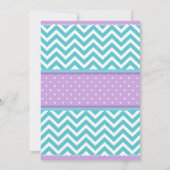 Lila Türkis Elephant Baby Dusche Einladung (Rückseite)