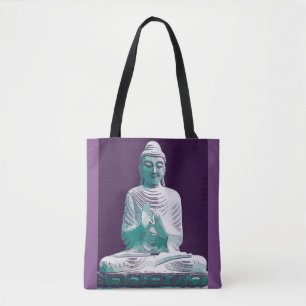 Lila Türkis Friedlich Happy Buddha Tasche
