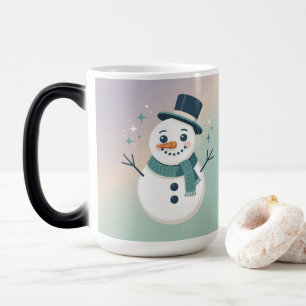 Lila Türkis Funkelnder Schneemann Verwandelnde Tas Verwandlungstasse