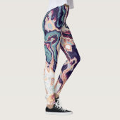 Lila Türkis Marmor Geode Fusion Leggings (Rechts)