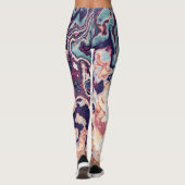 Lila Türkis Marmor Geode Fusion Leggings (Rückseite)