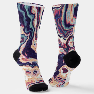 Lila Türkis Marmor Geode Fusion Socken