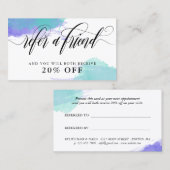 Lila Türkis-Mudge-Kalligraphie Empfehlungskarte (Vorne/Hinten)