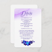 Lila-Türkis-Orchid-Hochzeitskarte Einladung (Vorne/Hinten)