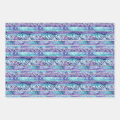 Lila Türkis Peacock Feathers Geschenkpapier Set (Vorderseite 3)