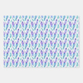 Lila Türkis Peacock Feathers Geschenkpapier Set (Vorderseite)