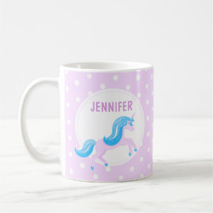 Lila Türkis Unicorn Tasse für Kinder
