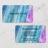 lila türkisblau gestrichene Aquarellfarben aabstra Visitenkarte (Vorne/Hinten)
