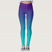 Lila türkise Ombre Fade Leggings (Vorderseite)
