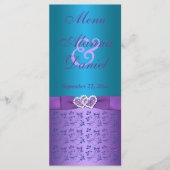 Lila türkisfarbene Blumenkarte Programm (Vorderseite)