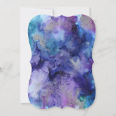 Lila-türkisfarbene Marmordusche Einladung (Rückseite)