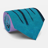 Lila-türkisfarbene Palmen Krawatte (Gerollt)