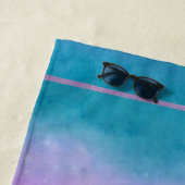 Lila-türkisfarbene Palmen Strandtuch (Beispiel)