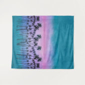Lila-türkisfarbene PalmTrees Wandteppich (Vorderseite (Horizontal))