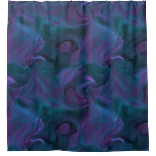 lila-türkisfarbener Marmor abstrakt Duschvorhang (Vorderseite)