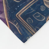 Lila türkisfarbenes blaues Abstract Design Fleecedecke (Ecke)