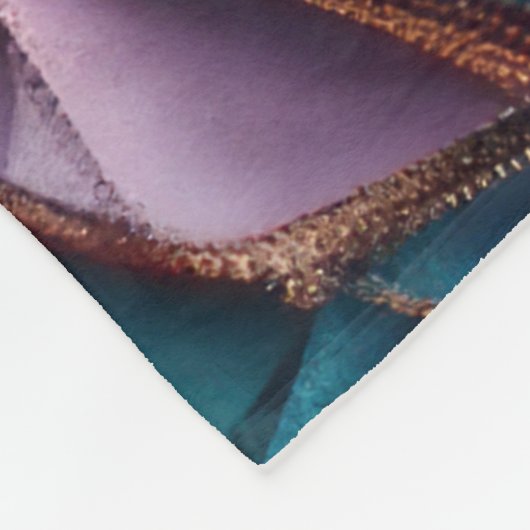 Lila türkisfarbenes blaues Abstract Design Fleecedecke (Ecke)