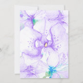 Lila, türkisfarbenes Orchid, Libellen Quinceanera Einladung (Rückseite)