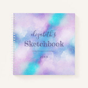 Lila türkisfarbenes Personalisiertes Kunstbuch Notizblock