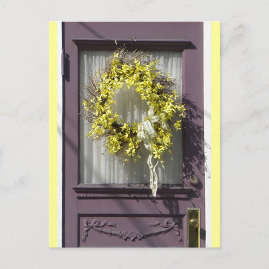 Lila Türpostkarte Postkarte (Vorderseite)