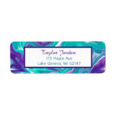 Lila Turquiose Marmorfluid Personalisiert (Vorne)