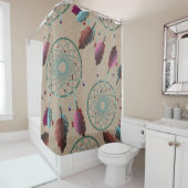 Lila Turquiose Native Dream Catchers Micro Dots Duschvorhang (Beispiel)