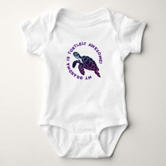 Lila Turtle GRANDMA Baby Strampler