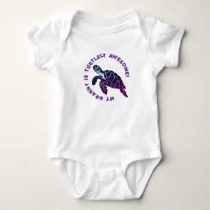 Lila Turtle GRANNY Baby Strampler