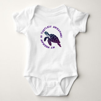 Lila Turtle MEEMAW Baby Strampler