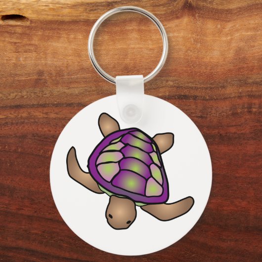 Lila Turtle Schlüsselanhänger (Vorderseite)