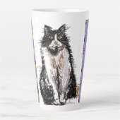 Lila Tuxedo Katzen Tasse (Vorderseite)