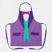 Lila Tuxedo Rote Krawatte und Aquamarine Weste Schürze (Vorderseite)