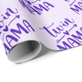 Lila Twin Mama mit Herz Geschenkpapier (Rolleneckpunkt)