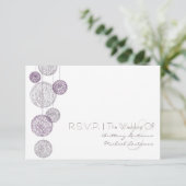Lila Twine Globes Wedding R.S.V.P. RSVP Karte (Stehend Vorderseite)