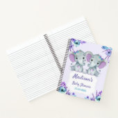 Lila Twins Elephant Memory Book Baby Dusche Aquama Notizblock (Innenseite)