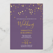 Lila Typografie-Einladung Folieneinladung (Vorderseite)