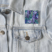 Lila u. aquamarine Dschungel-Blumen Button (Beispiel)
