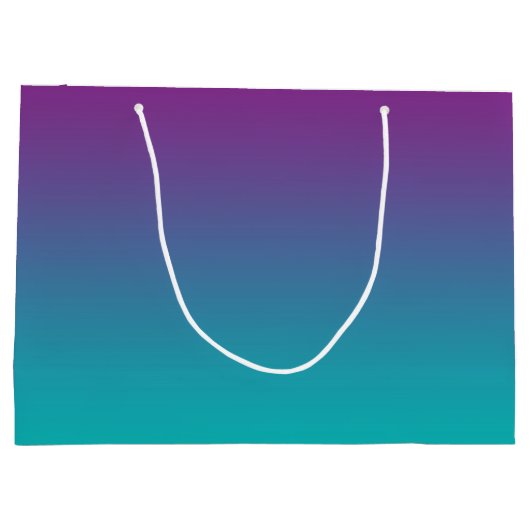 Lila u. aquamarines Ombre Große Geschenktüte (Rückseite)