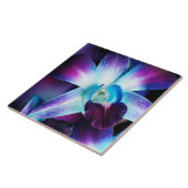 Lila u. blaue Dendrobium-Orchidee kundengebundene Fliese (Seite)