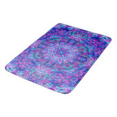 Lila u. blaues Vintages Fraktal-Kaleidoskop Badematte (Schrägansicht)
