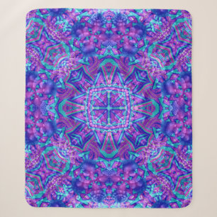Lila u. blaues Vintages Fraktal-Kaleidoskop Sherpadecke