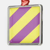 Lila u. gelbe Streifen Silbernes Ornament (Links)