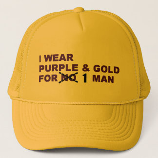 Lila u. GoldFavre Hut Truckerkappe