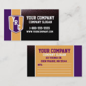 Lila u. Goldfußball-Karte Visitenkarte (Vorne/Hinten)